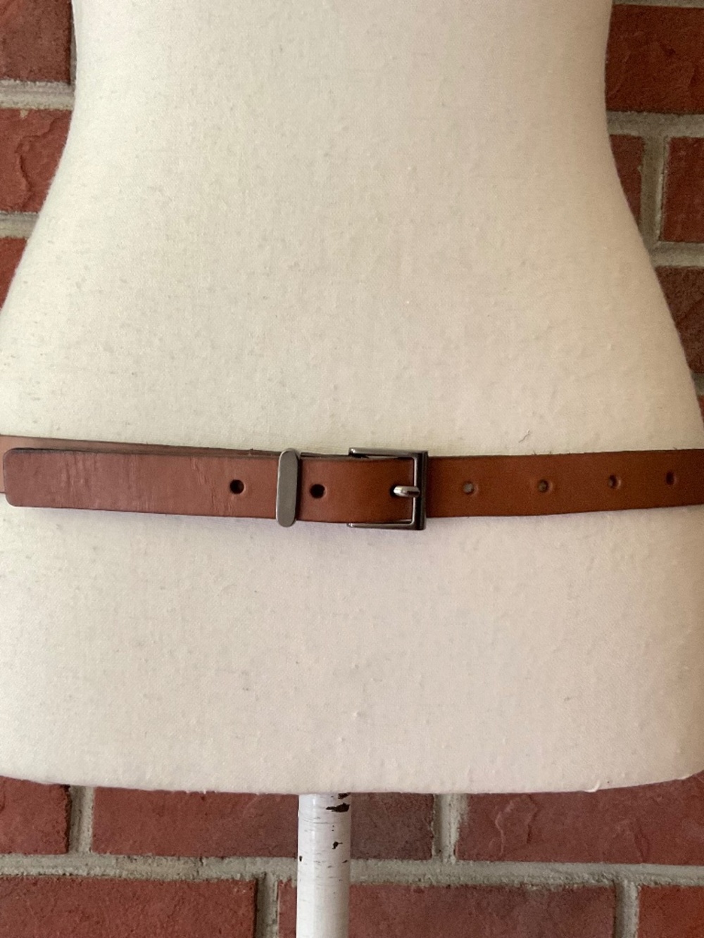 Halogen Brown Leather Adjustable Belt Size S 29”-35”
